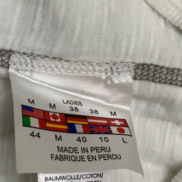 Spyder VNECK SLUB ATHLETIC TOP - White/Grey - Picture 7 of 10